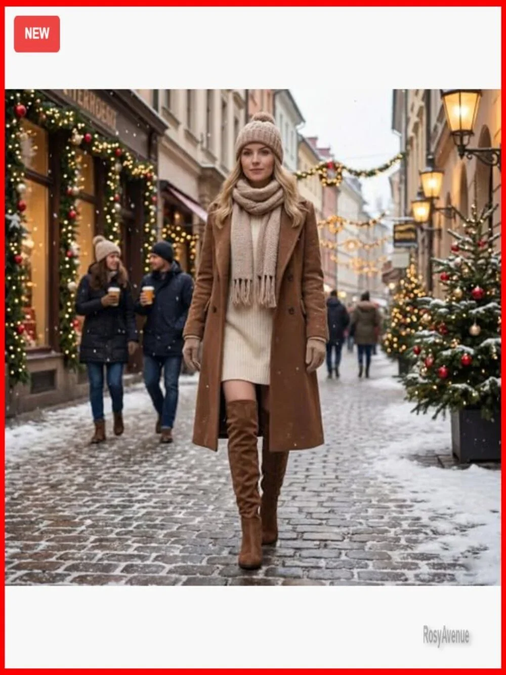 Women's Over-the-Knee Boots with Chunky Heel, Vegan Suede, True to Size
